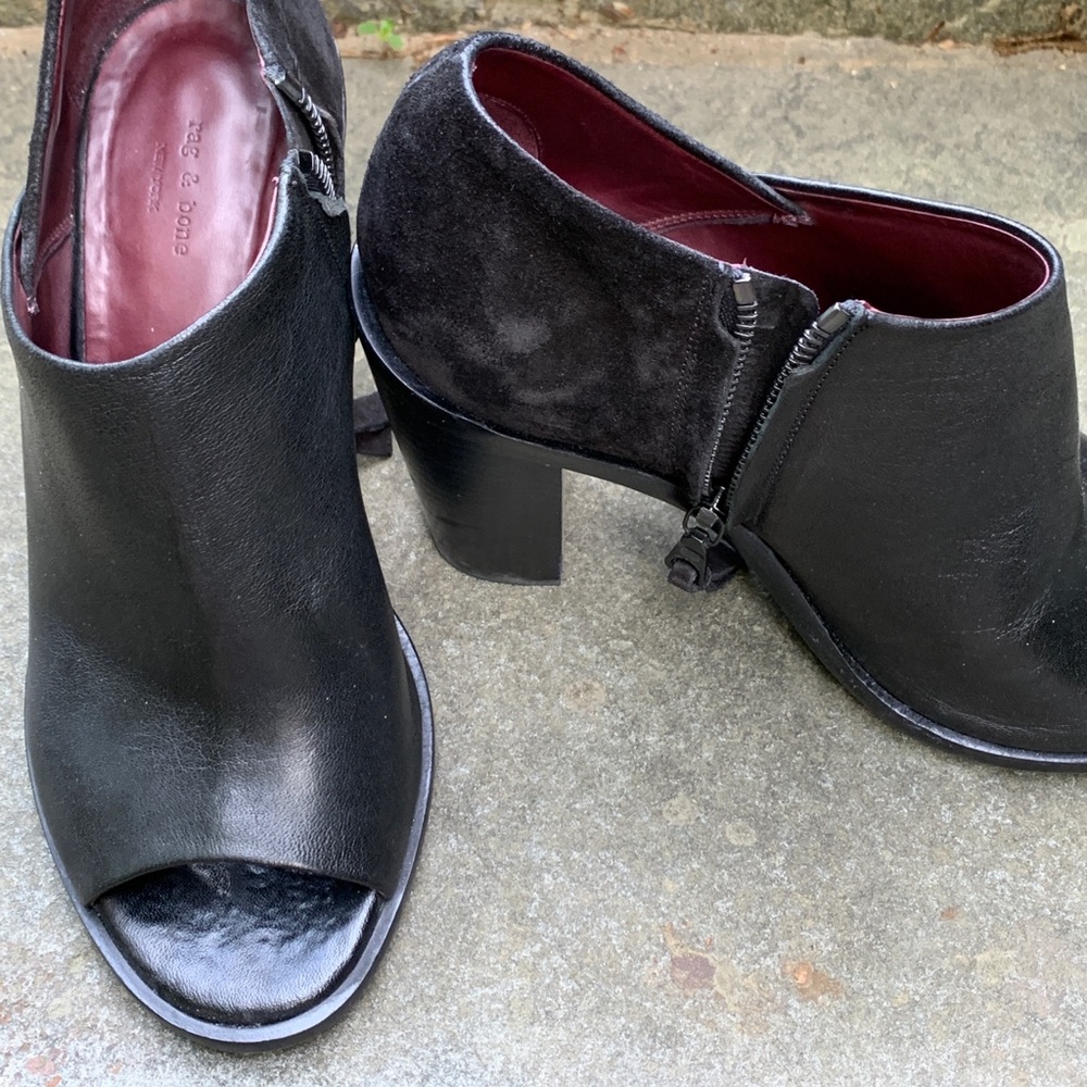 Rag & Bone Black Leather Shoes Booties